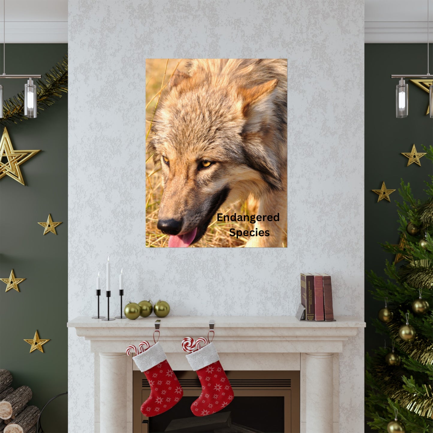 Wolf Poster, Wolf Wall Art, Photo by A. B. Petrow, Endangered Animal, Yellowstone wolf.