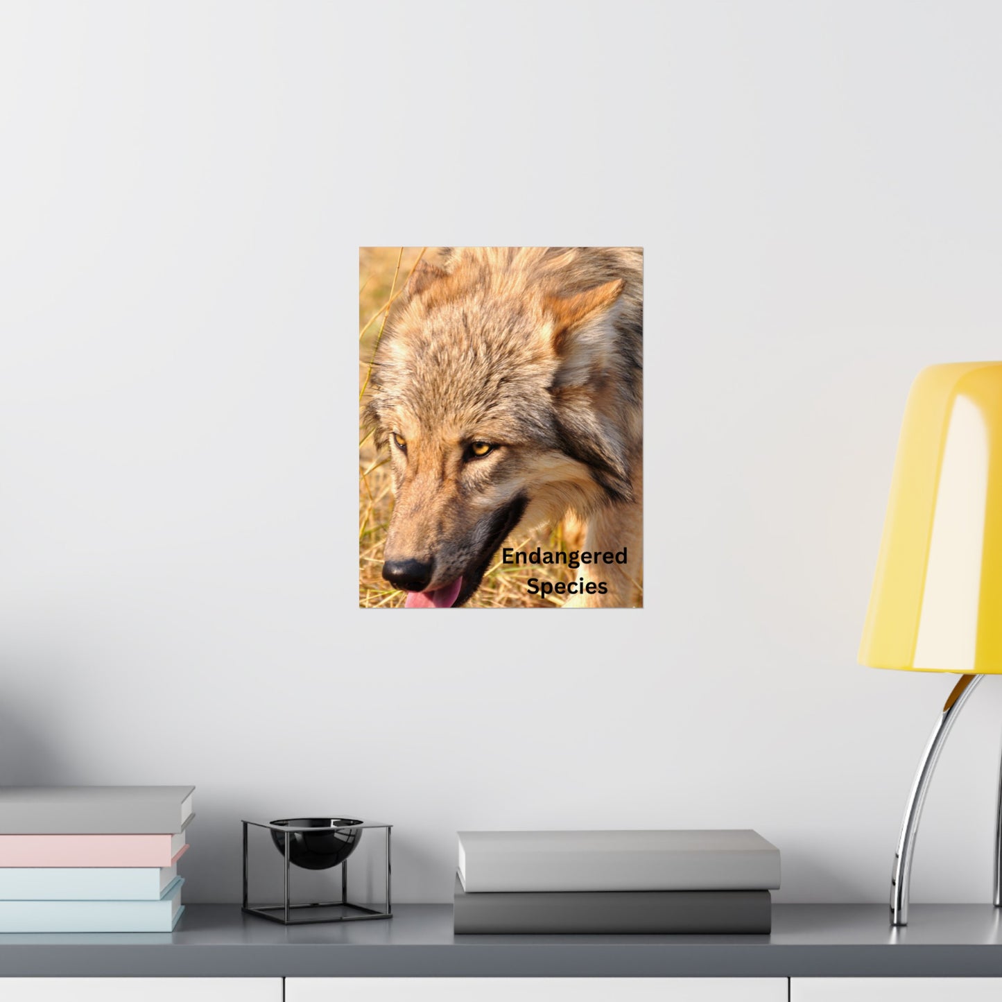 Wolf Poster, Wolf Wall Art, Photo by A. B. Petrow, Endangered Animal, Yellowstone wolf.