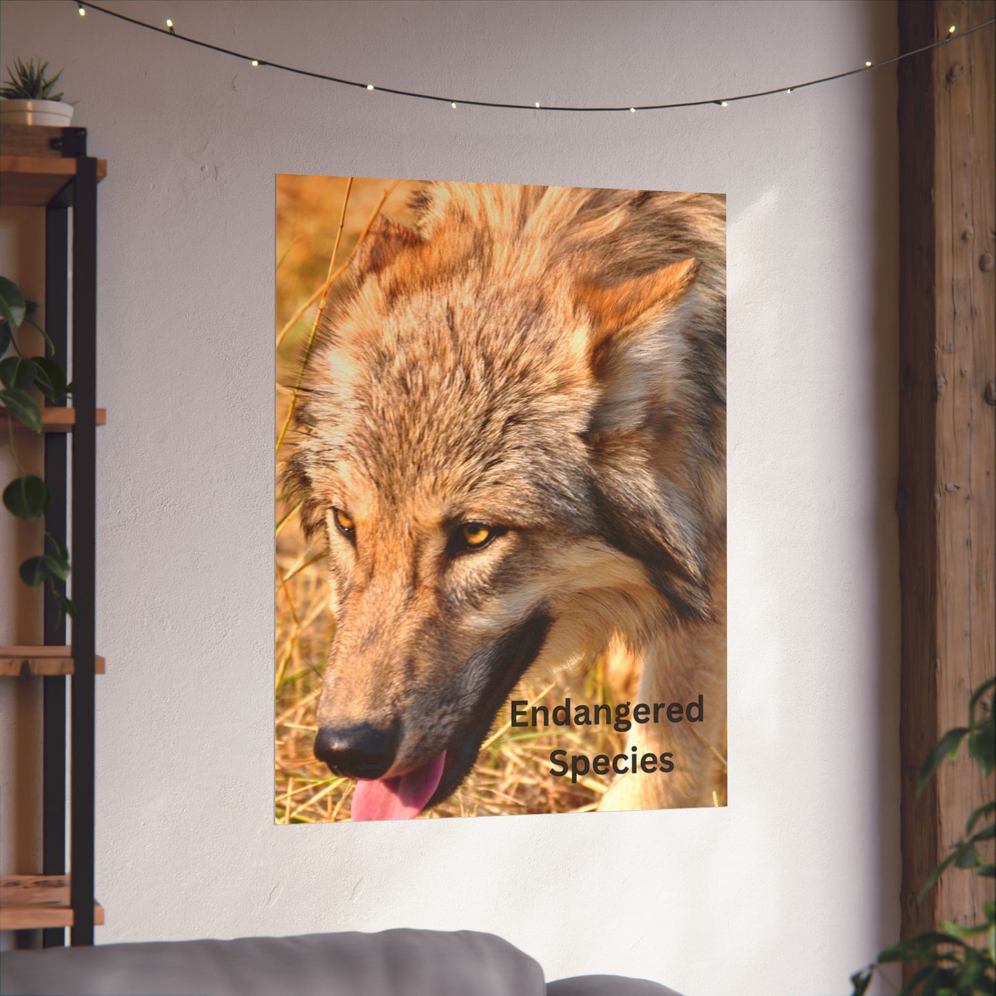 Wolf Poster, Wolf Wall Art, Photo by A. B. Petrow, Endangered Animal, Yellowstone wolf.