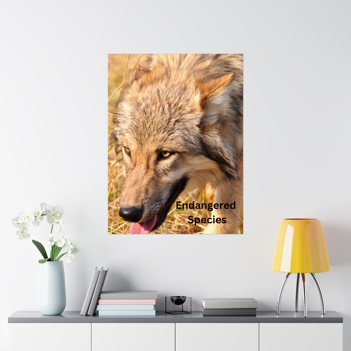 Wolf Poster, Wolf Wall Art, Photo by A. B. Petrow, Endangered Animal, Yellowstone wolf.