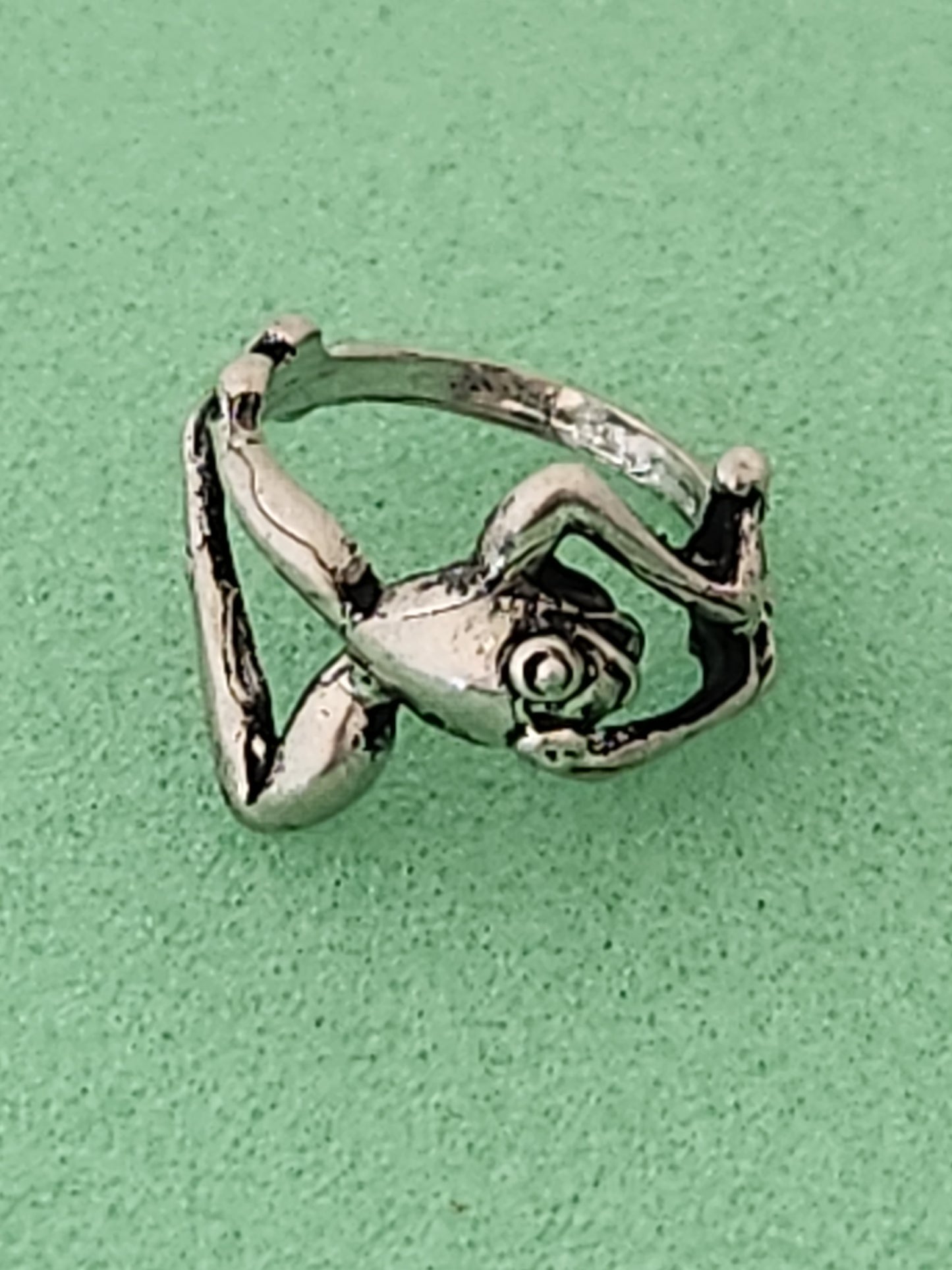 Tree Frog Ring Sterling Silver Endangered Species Handcrafted Size 6-10