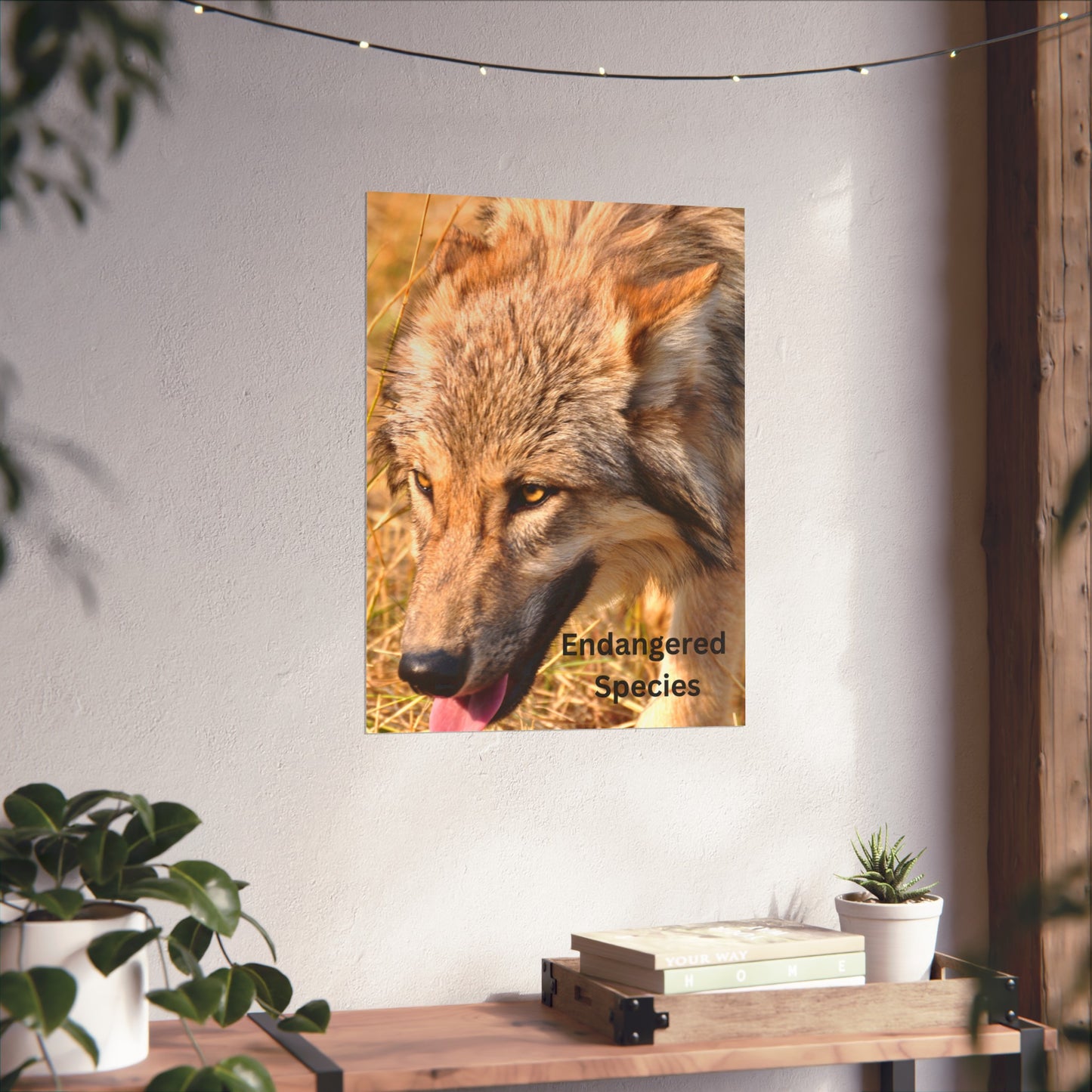 Wolf Poster, Wolf Wall Art, Photo by A. B. Petrow, Endangered Animal, Yellowstone wolf.