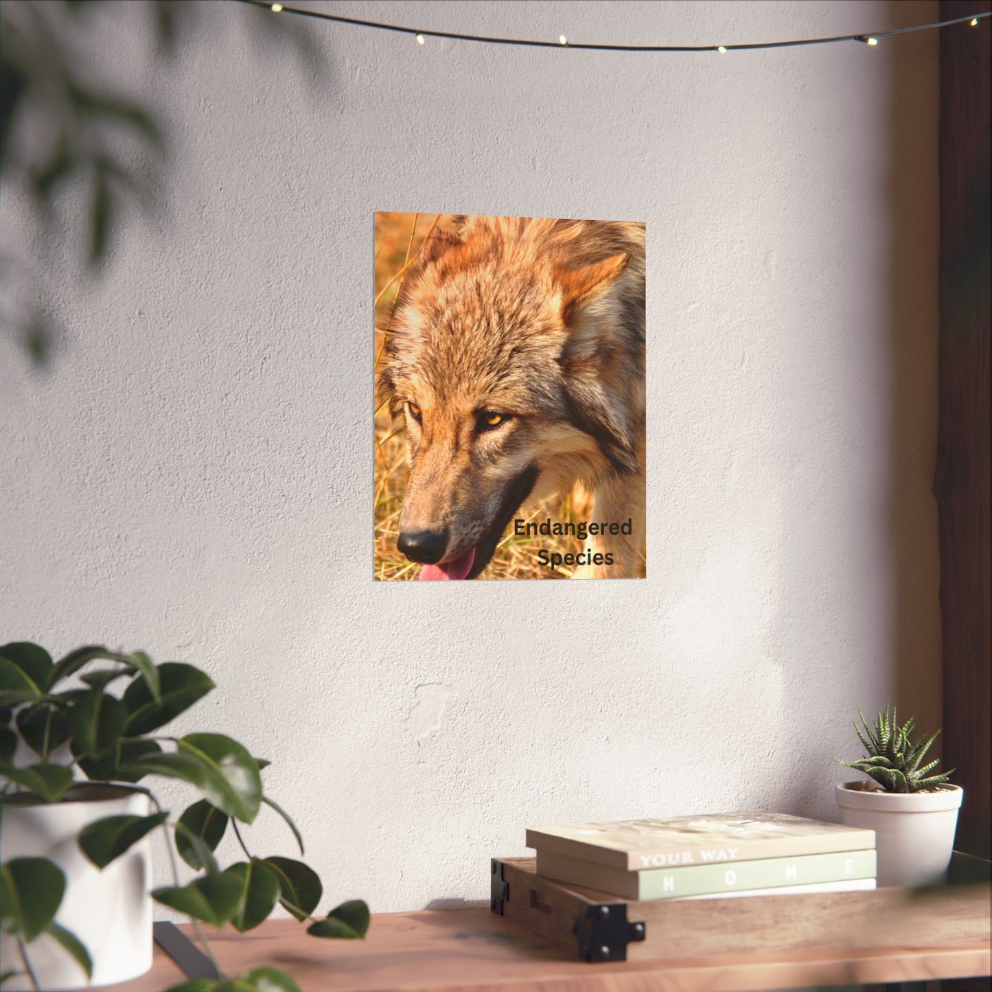 Wolf Poster, Wolf Wall Art, Photo by A. B. Petrow, Endangered Animal, Yellowstone wolf.