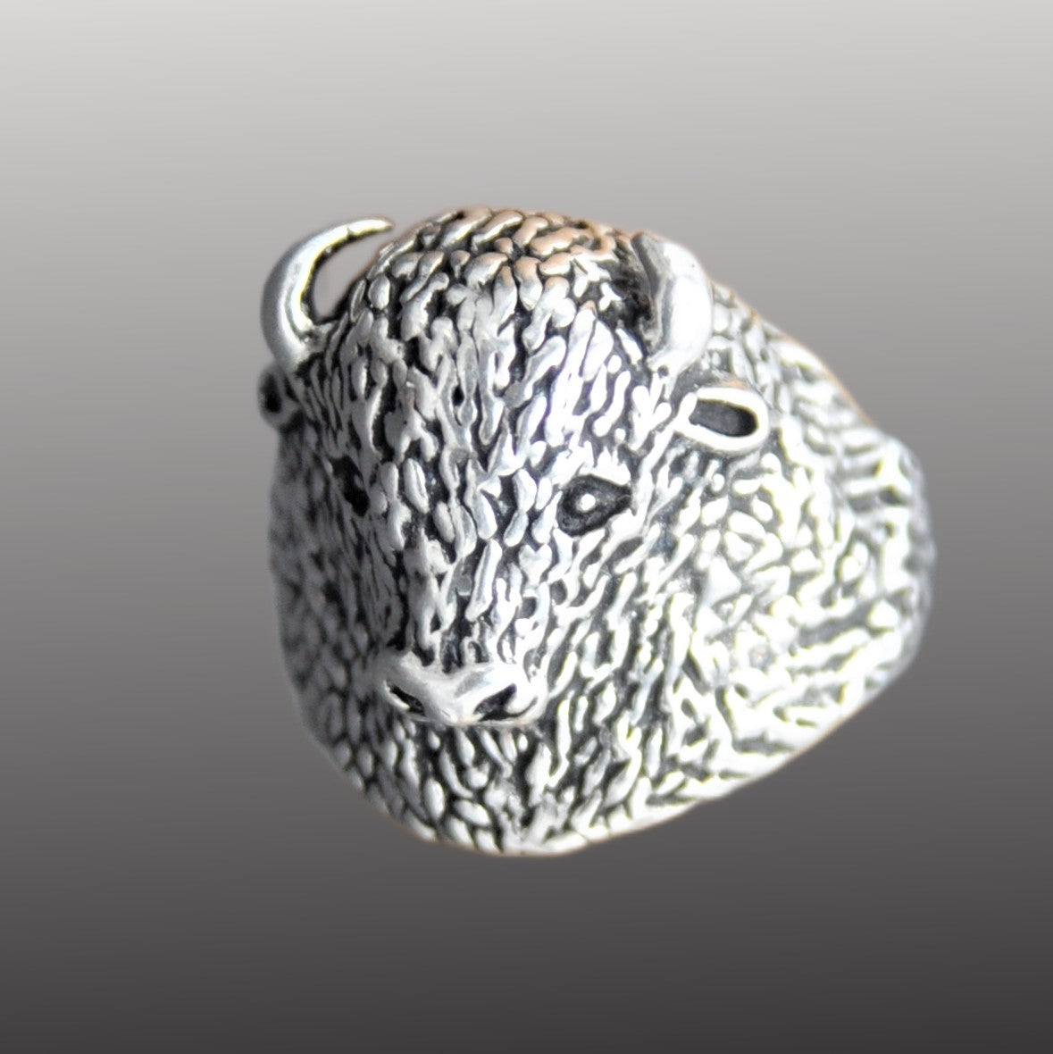 Buffalo or Bison Ring Sterling Silver .925 Men's Ring size 8-15