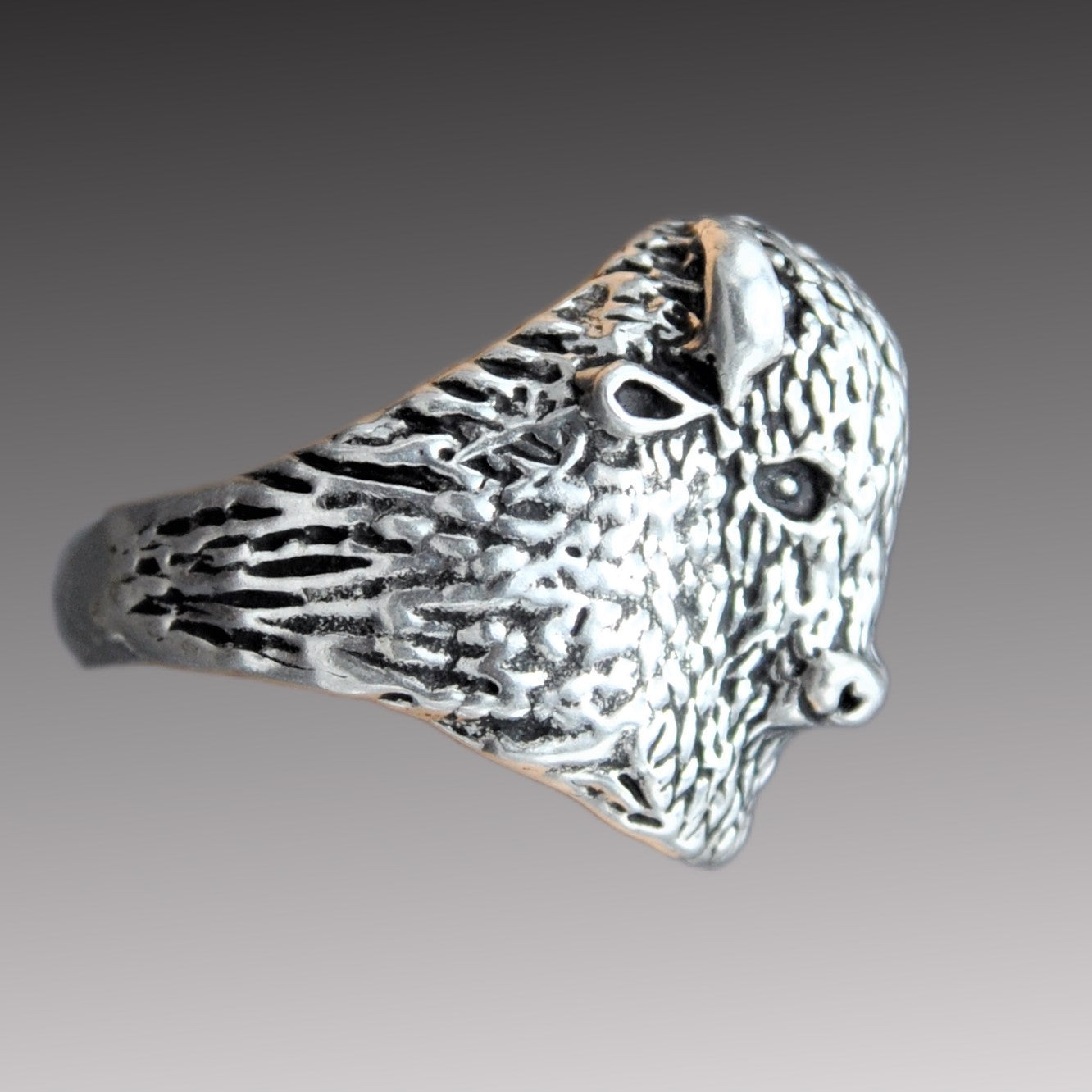 Buffalo or Bison Ring Sterling Silver .925 Men's Ring size 8-15