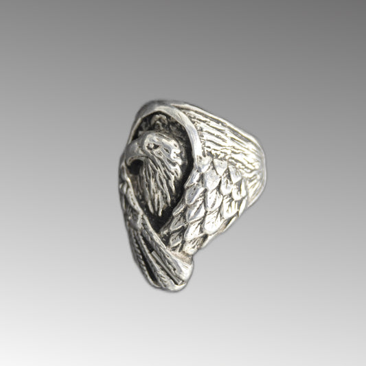 Eagle Head Ring, Sterling Silver Eagle, Endangered Species, Eagle Spirit Ring Size 9-12