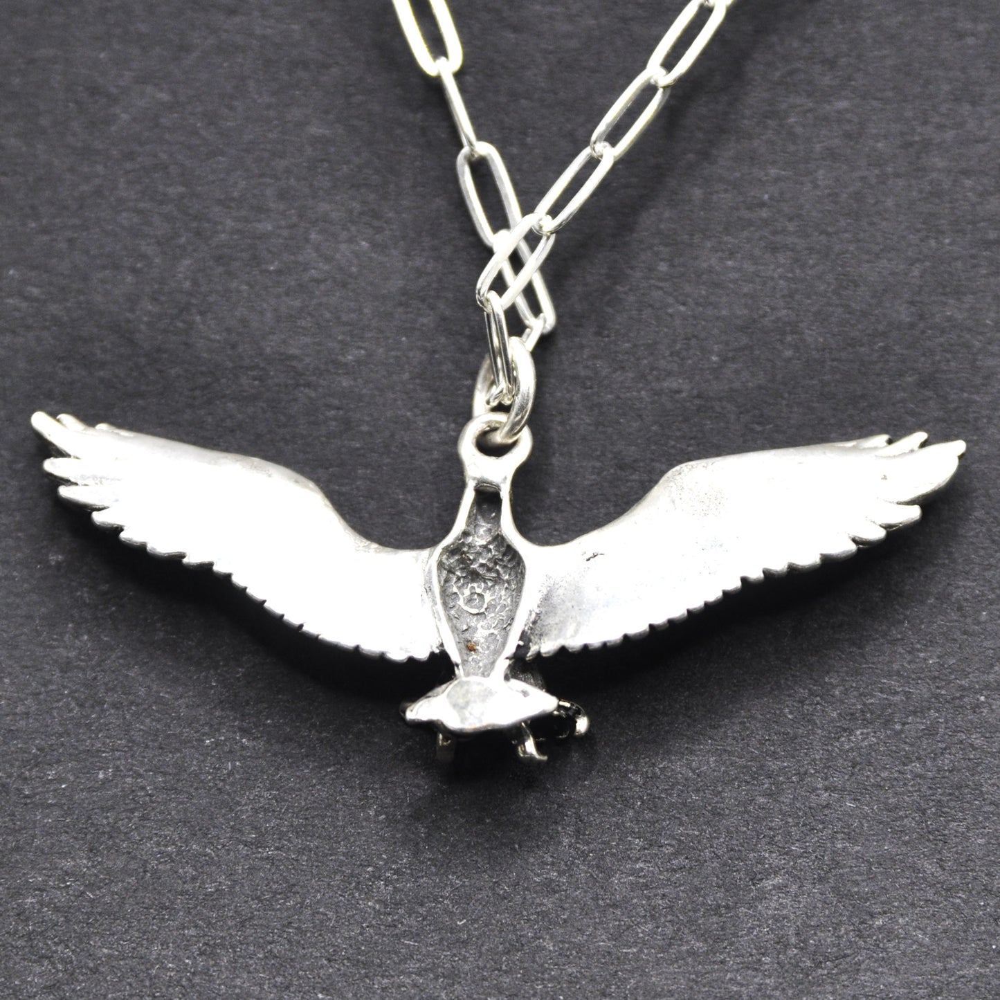 Eagle Pendant Recycled Sterling Silver .925 18 Inch Cable Chain Endangered Species