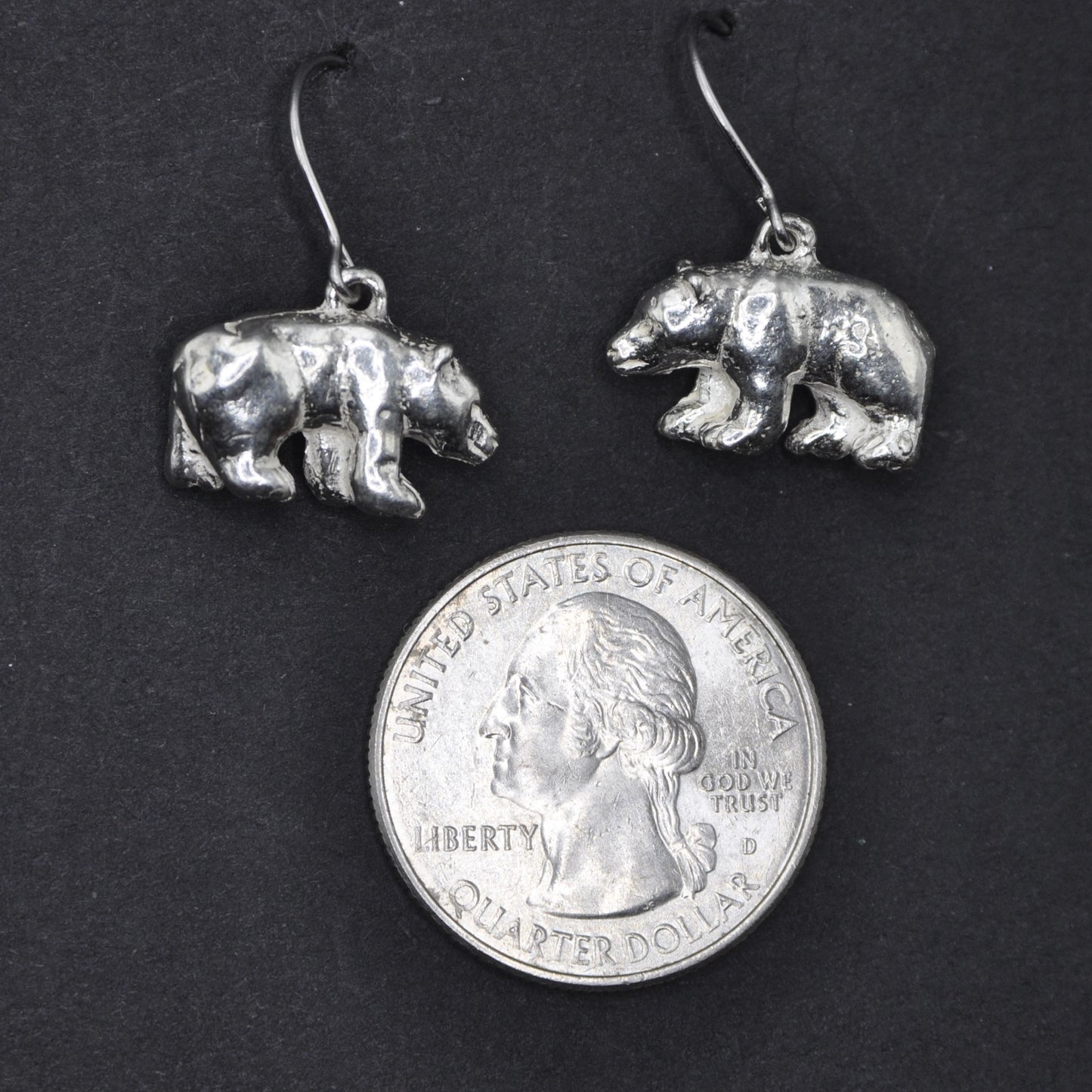 Polar Bear Earrings, Handcrafted Silver Jewelry .925 Endangered Species