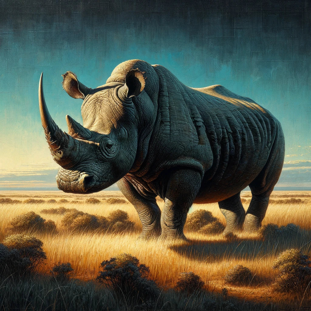 Rhinoceros Necklace Recycled Sterling Silver .925 Cable Chain Endangered Species