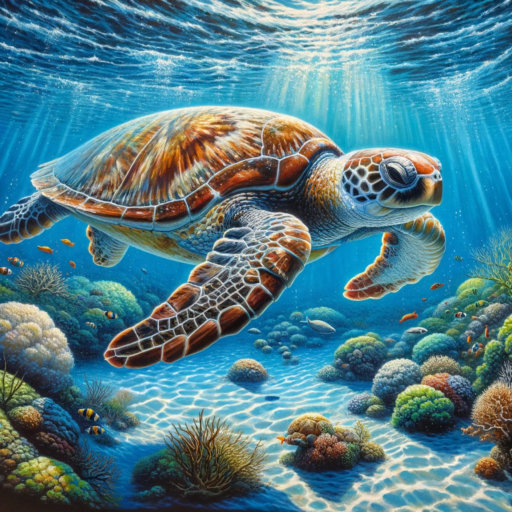 Sea Turtle Pendant Recycled Sterling Silver .925 18 Inch Cable Chain Endangered Species