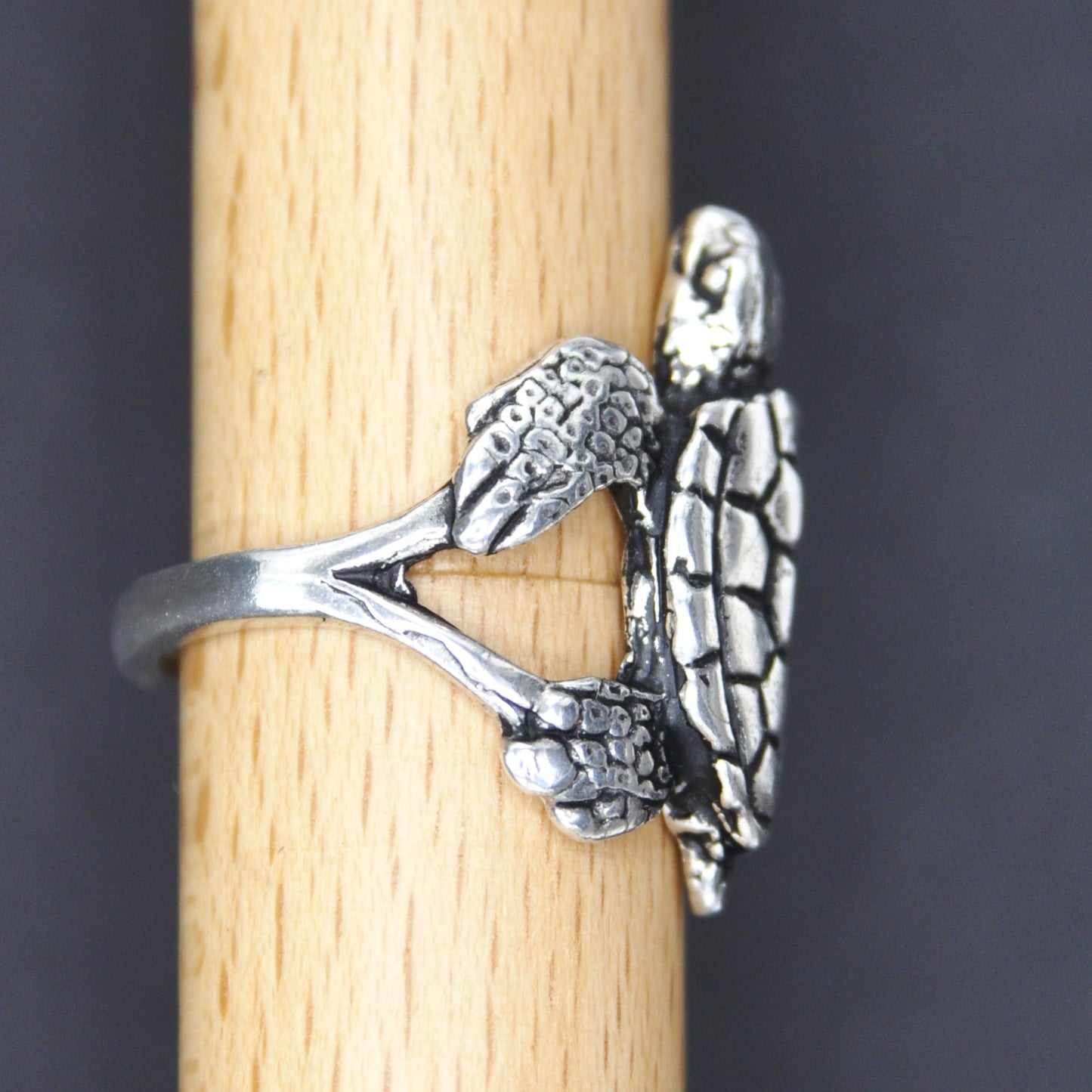 Sea Turtle Ring Sterling Silver .925 Endangered Species sizes 6-12 available.