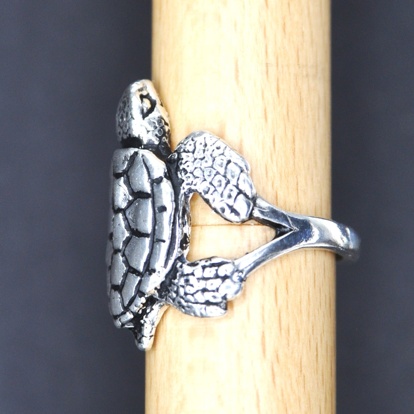 Sea Turtle Ring Sterling Silver .925 Endangered Species sizes 6-12 available.