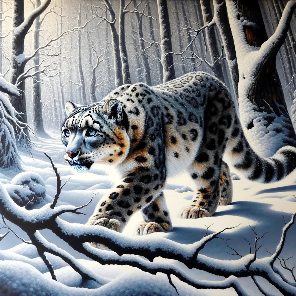 Snow Leopard Ring, Sterling Silver, .925, Endangered Species. Size 5-9 available