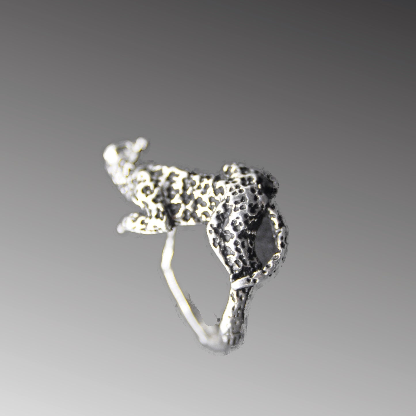 Snow Leopard Ring, Sterling Silver, .925, Endangered Species. Size 5-9 available