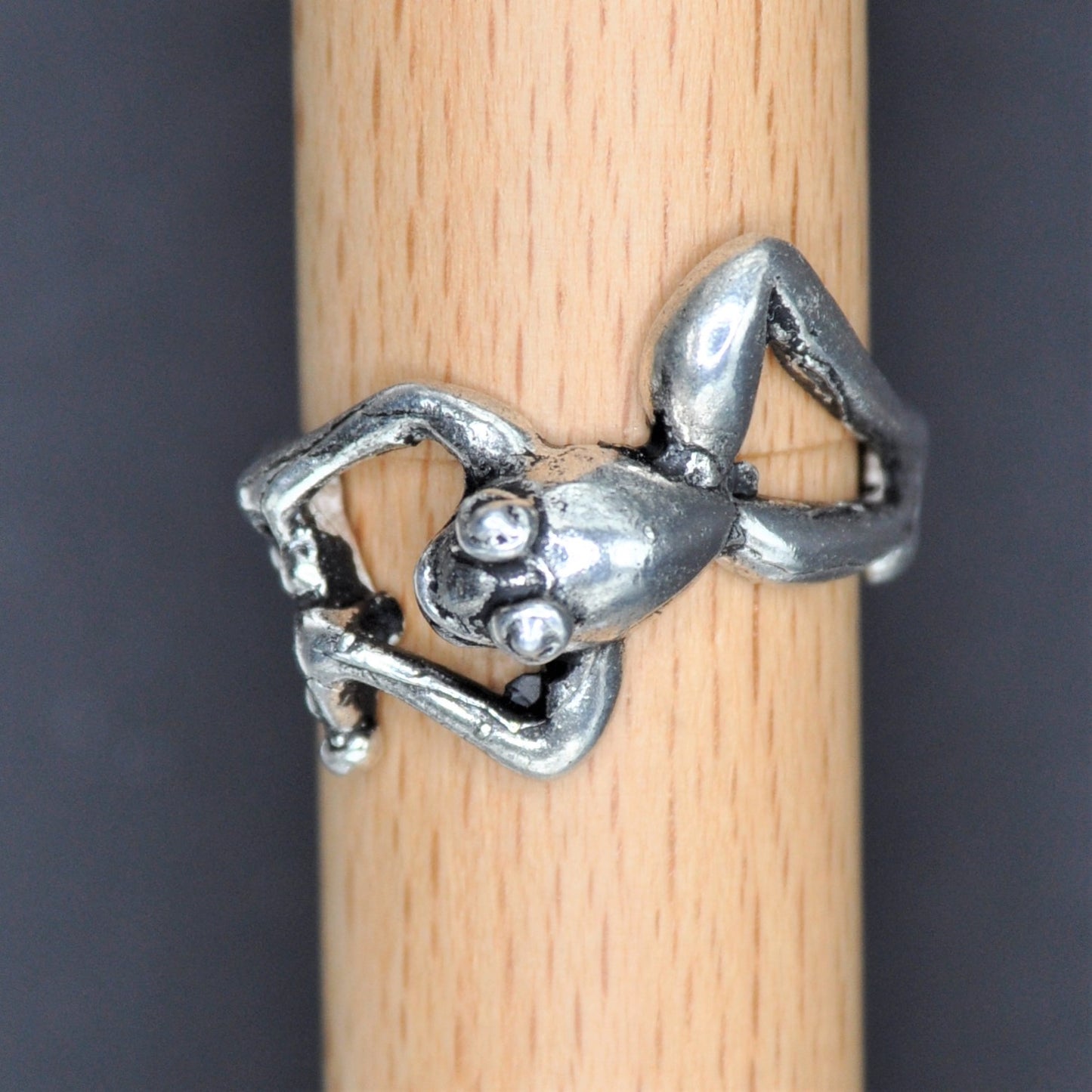 Tree Frog Ring Sterling Silver Endangered Species Handcrafted Size 6-10