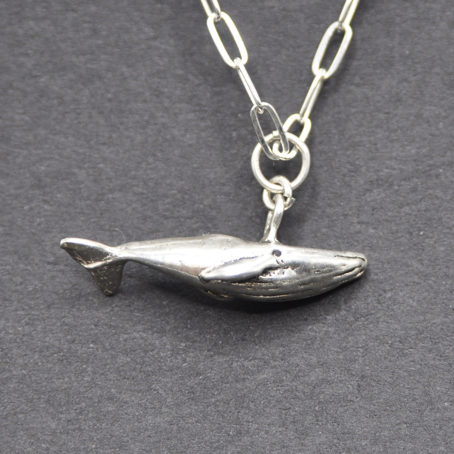 Whale Pendant Recycled Sterling Silver .925 18 Inch Cable Chain Endangered Species