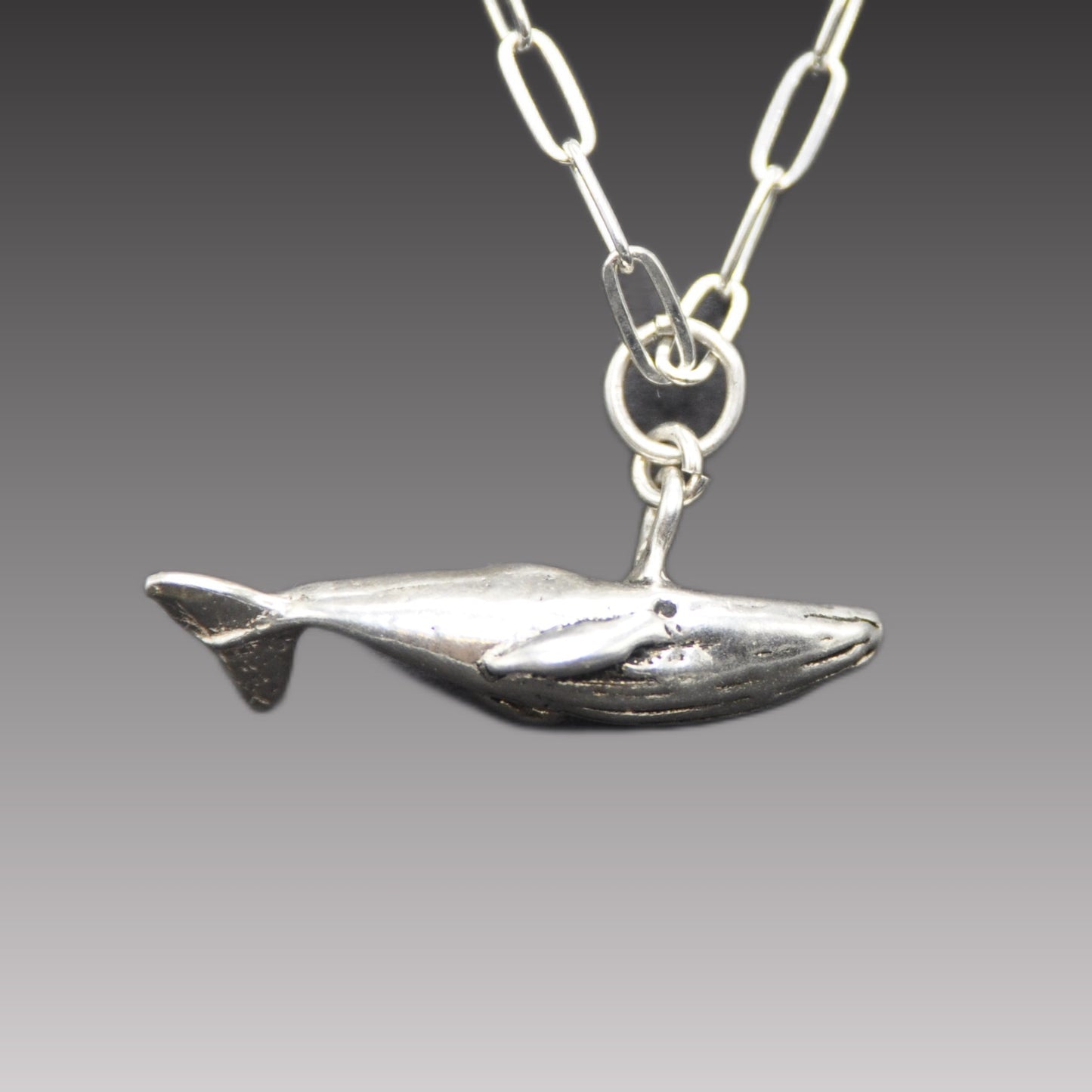 Whale Pendant Recycled Sterling Silver .925 18 Inch Cable Chain Endangered Species