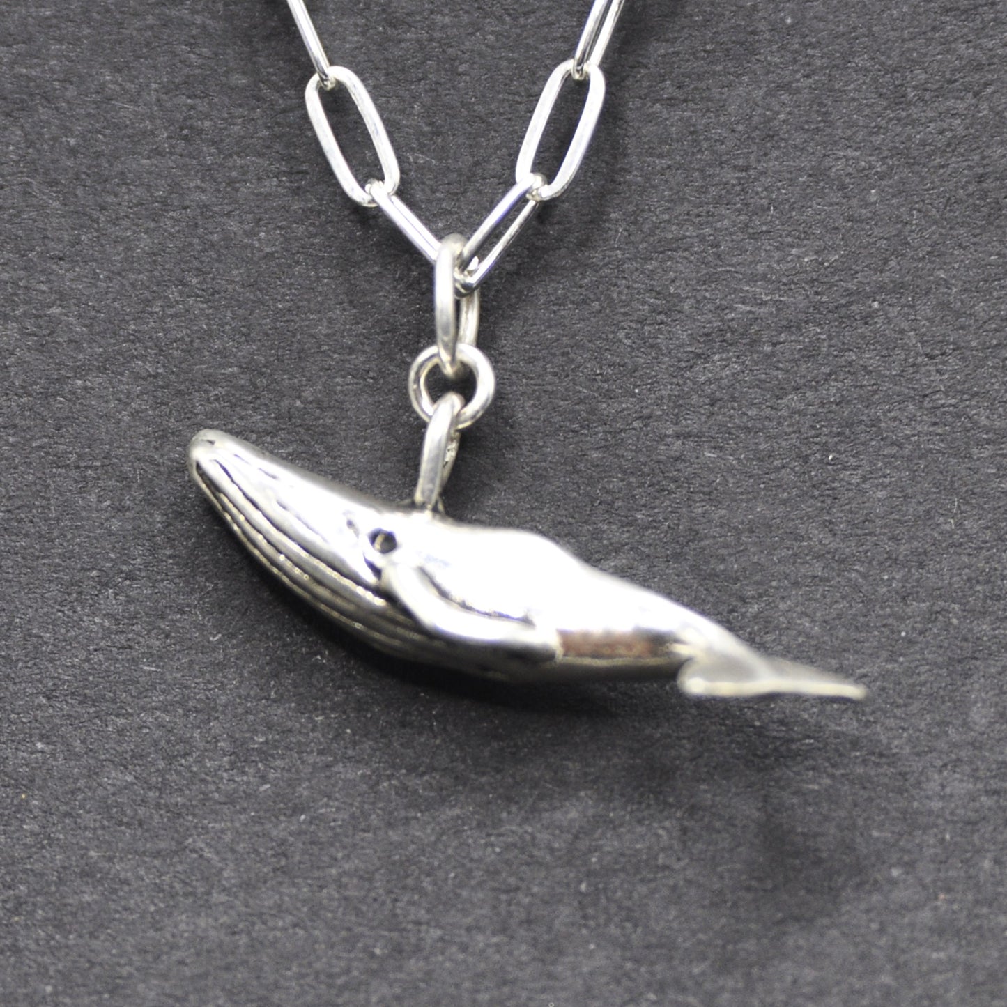 Whale Pendant Recycled Sterling Silver .925 18 Inch Cable Chain Endangered Species