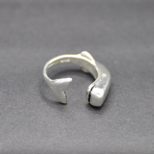 Whale Ring, Right Whale, Sterling Silver Endangered Species Nautical Jewelry for Women