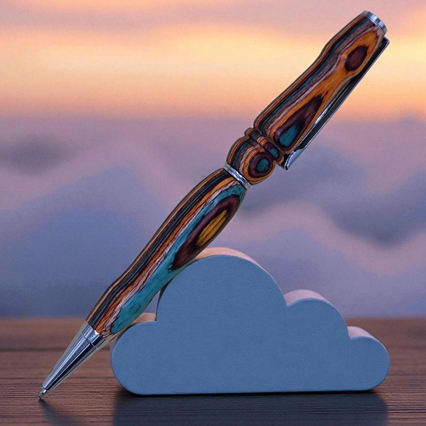 Handmade Wooden Ballpoint Pen in Dyed Birch, Personalized