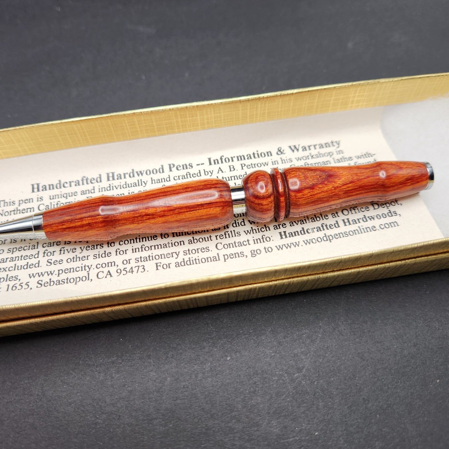 Wood Cross Pen Orange with free engraving, free gift box, and free shipping!