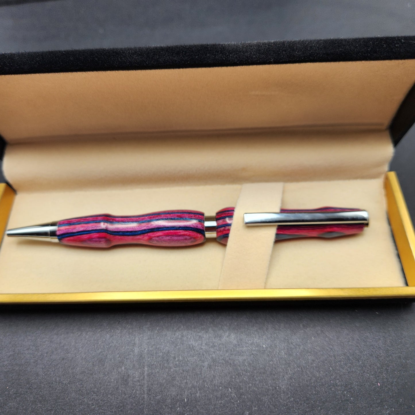 Wood Cross Pen Purple with free engraving, free gift box, and free shipping!