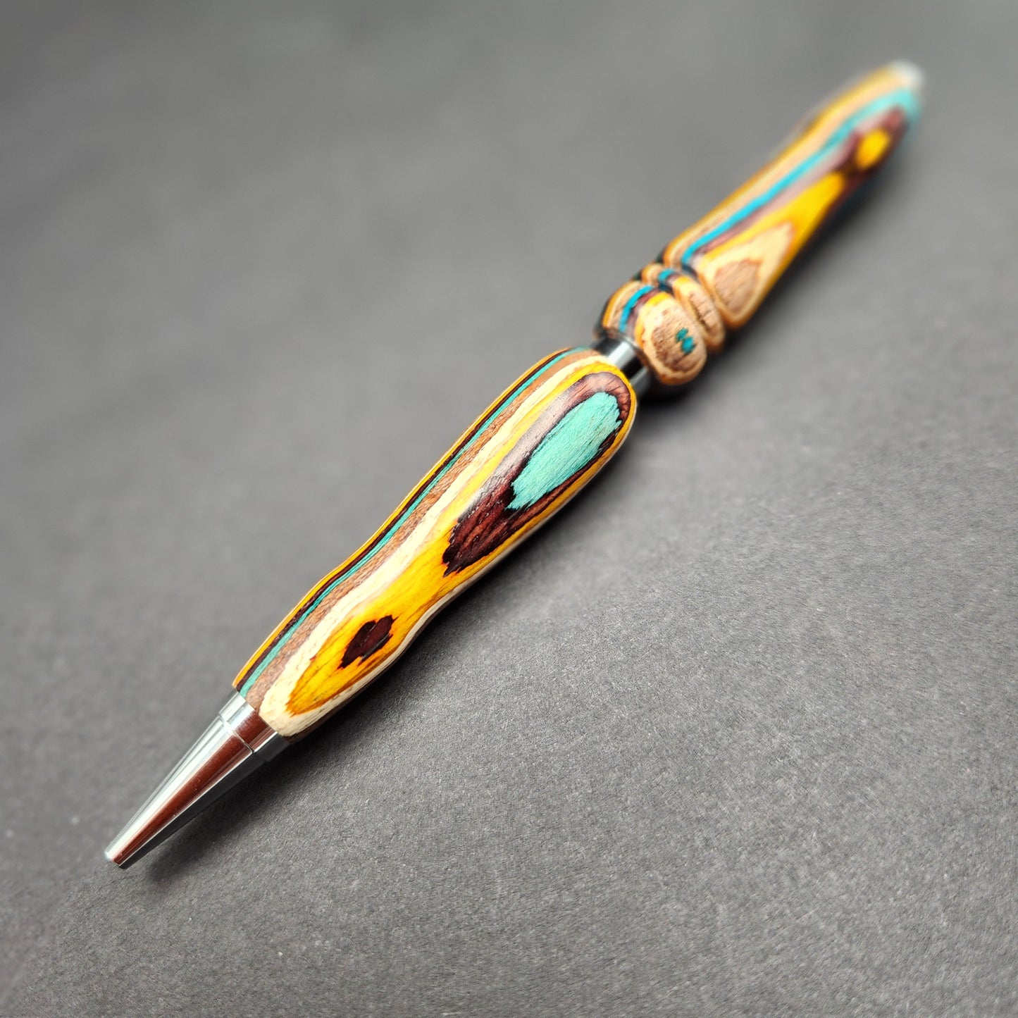 Wood Cross Pen Turquoise with free engraving, free gift box, and free shipping!