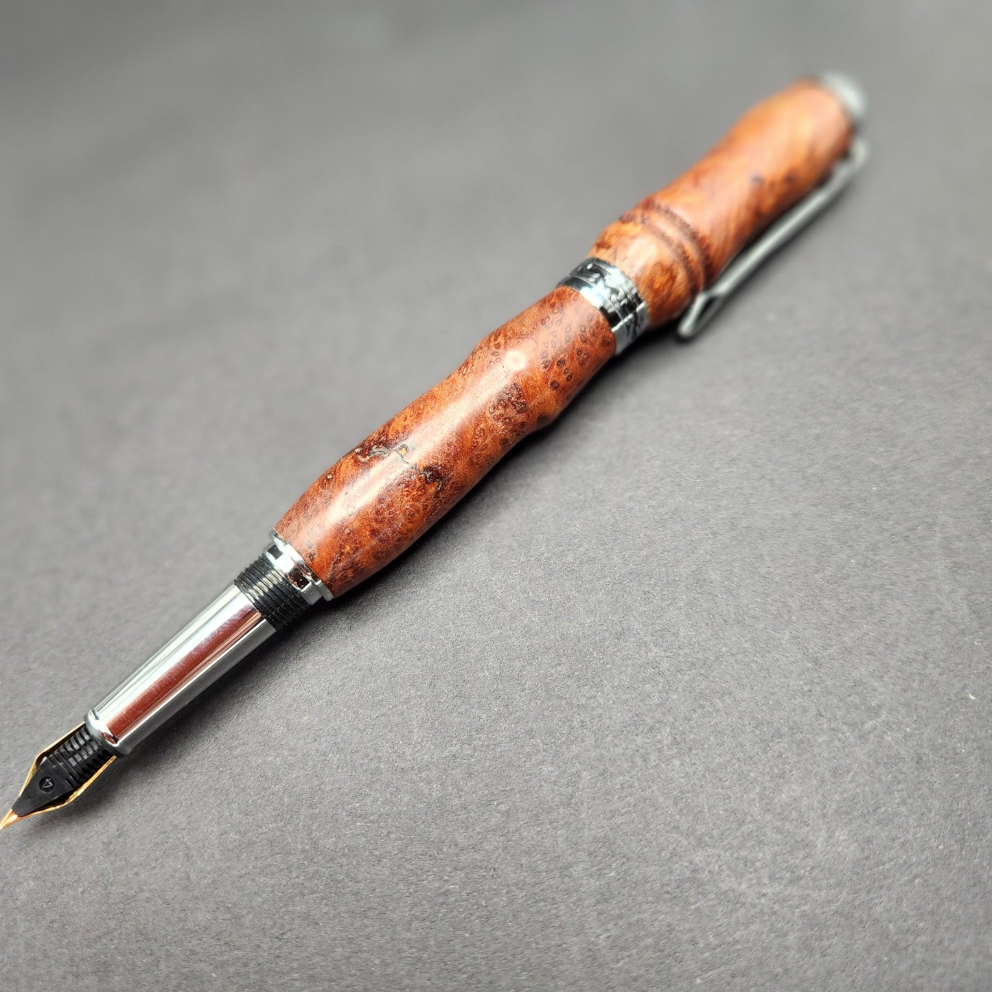 Wood Fountain Pen Redwood Burl with free engraving, free gift box, and free shipping!