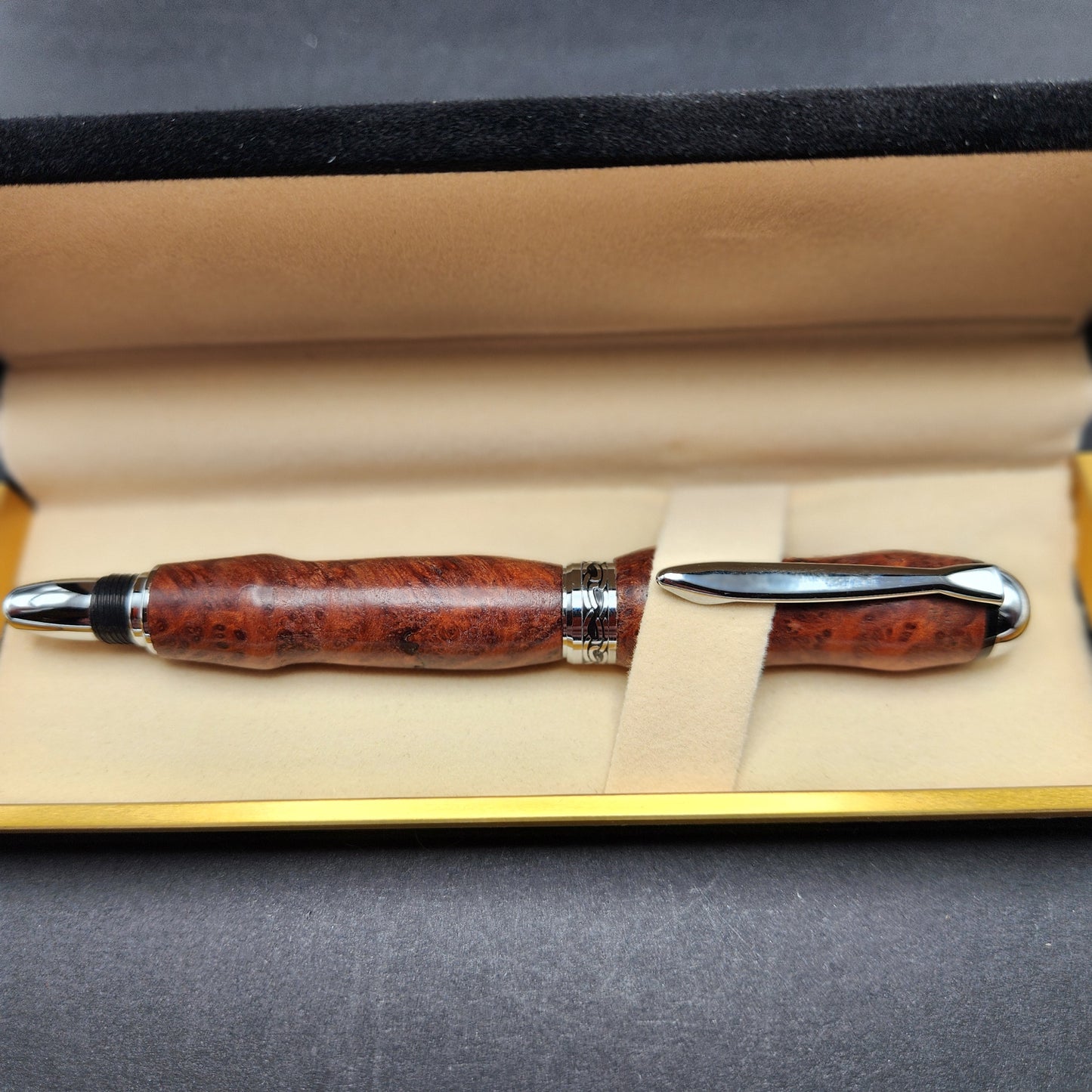 Wood Fountain Pen Redwood Burl with free engraving, free gift box, and free shipping!