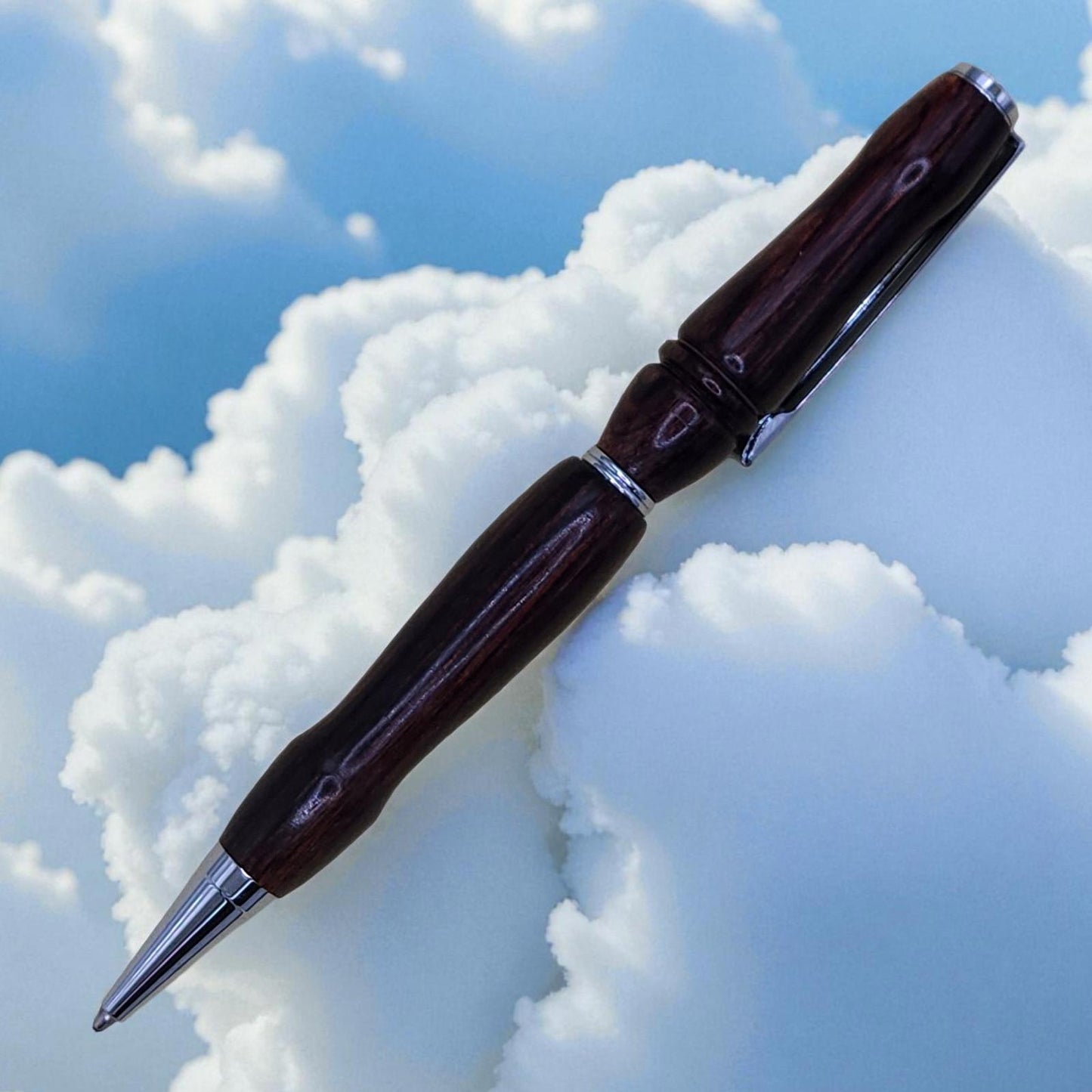 Handmade Wooden Ballpoint Pen in Brown Dyed Birch, Personalized