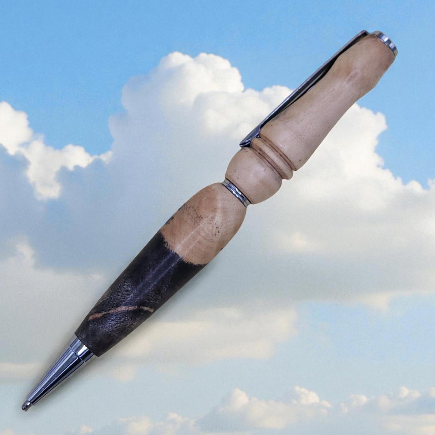 Handmade Wooden Ballpoint Pen in Buckeye Burl, Personalized, Extra Refill