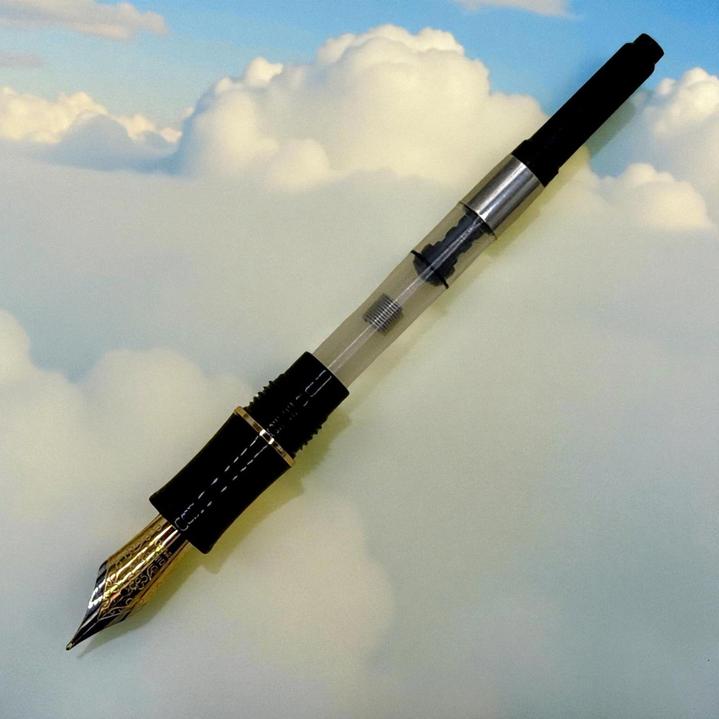 Handmade Bocote Wooden Fountain Pen with Black and Gold Accents