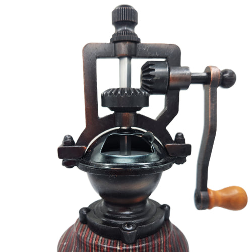 8 inch Handmade Pepper Mill in Birch ceramic for salt or fresh pepper.  Adjustable grind.