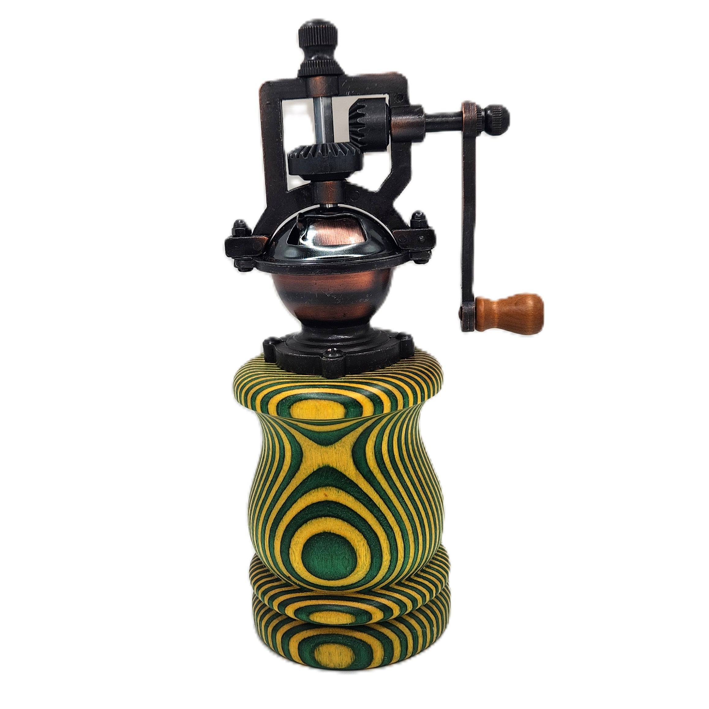 8 inch Handmade Pepper Mill in Birch ceramic for salt or fresh pepper.  Adjustable grind.