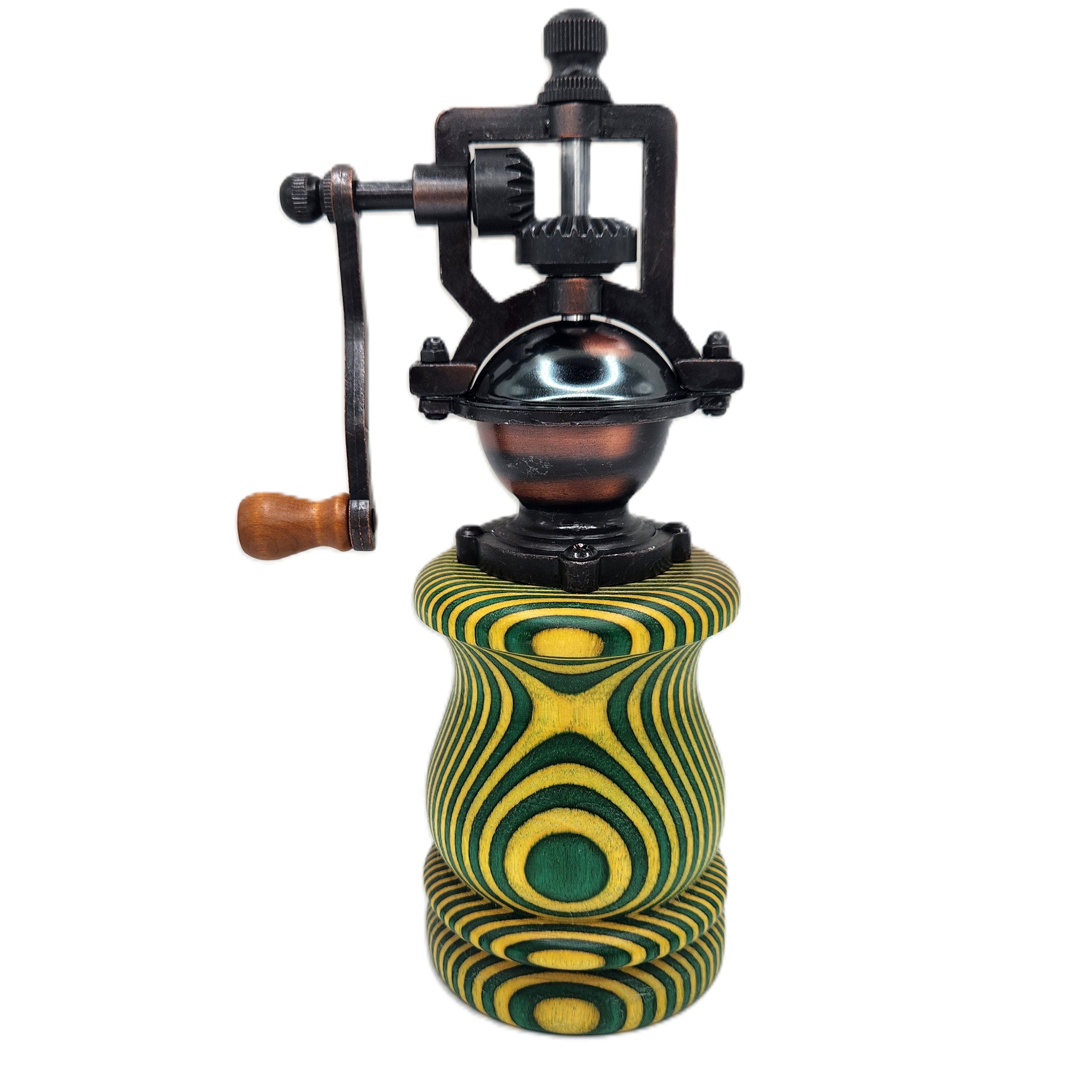 8 inch Handmade Pepper Mill in Birch ceramic for salt or fresh pepper.  Adjustable grind.