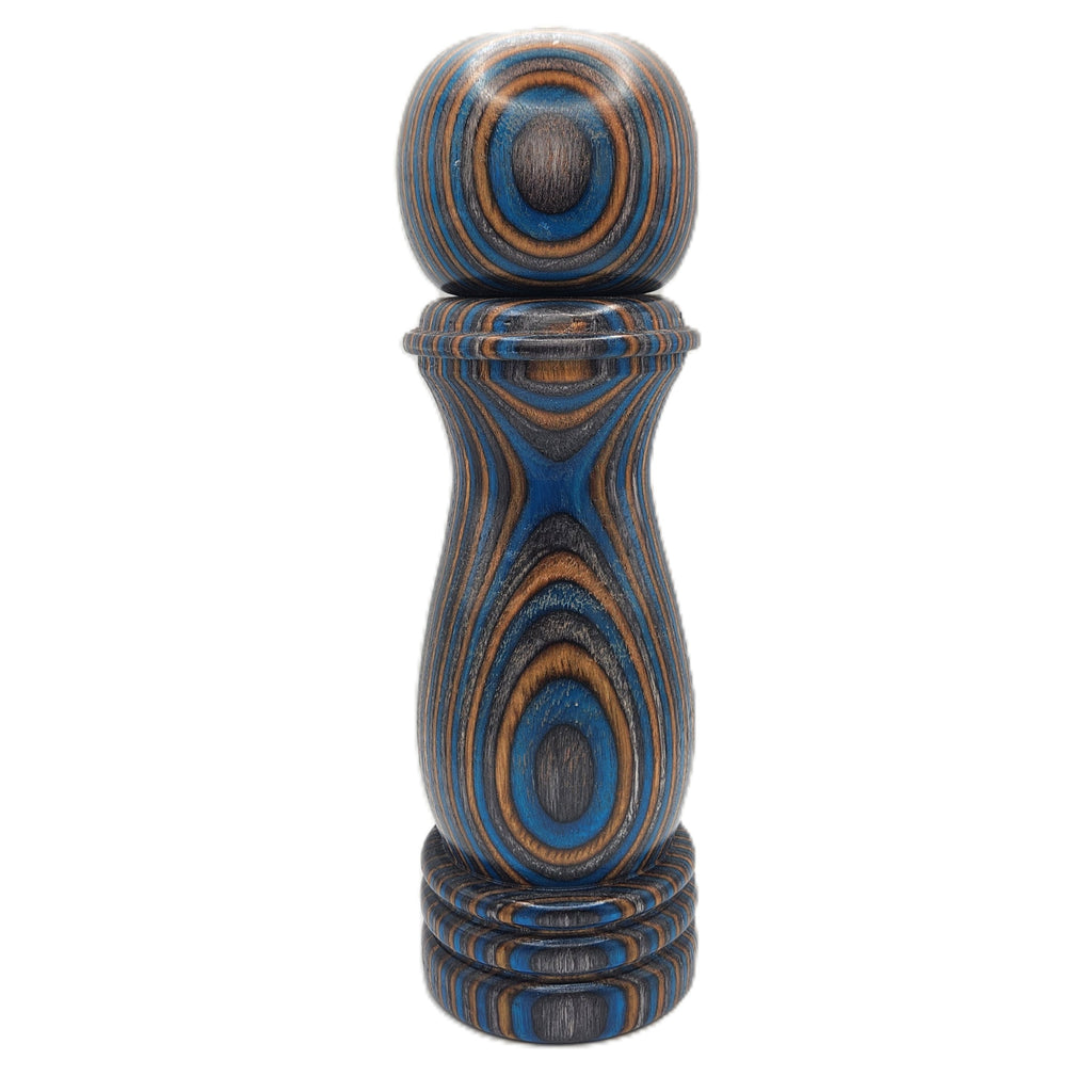 9 inch Handmade Pepper Mill in Birch ceramic for salt or fresh pepper.  Adjustable grind