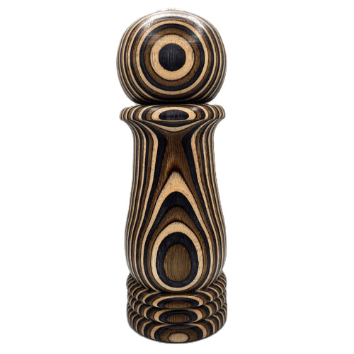 9 inch Handmade Pepper Mill in Birch ceramic for salt or fresh pepper.  Adjustable grind