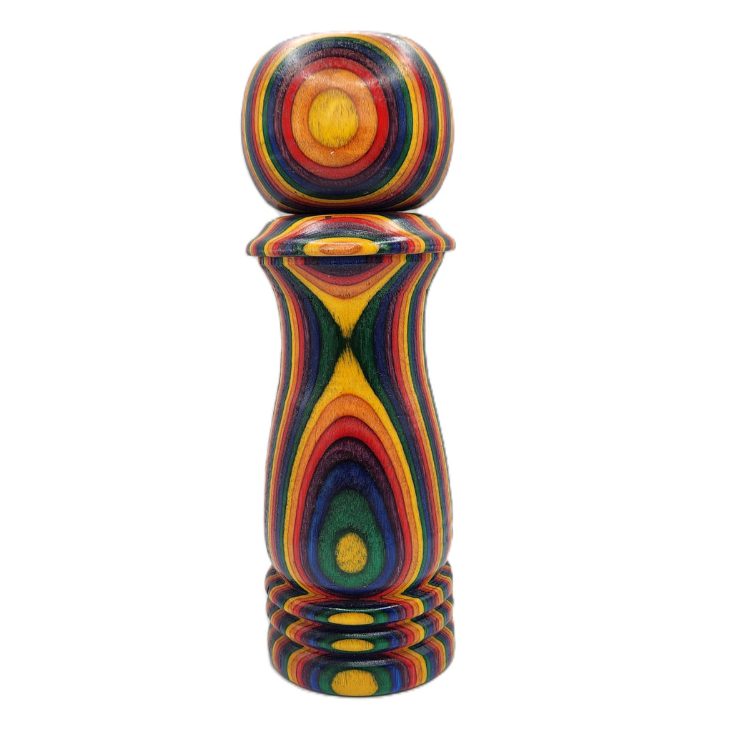 9 inch Handmade Pepper Mill in Birch ceramic for salt or fresh pepper.  Adjustable grind
