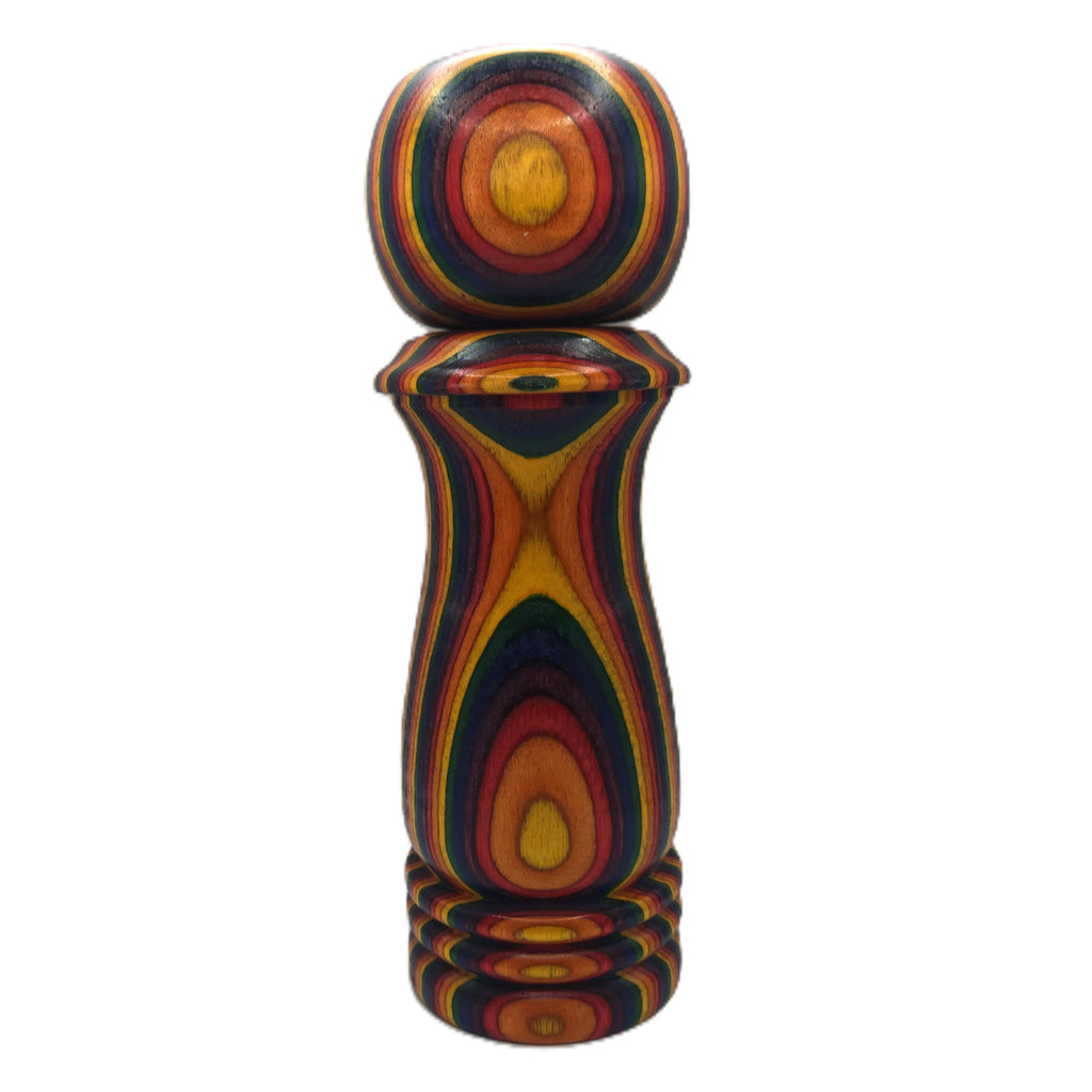 9 inch Handmade Pepper Mill in Birch ceramic for salt or fresh pepper.  Adjustable grind