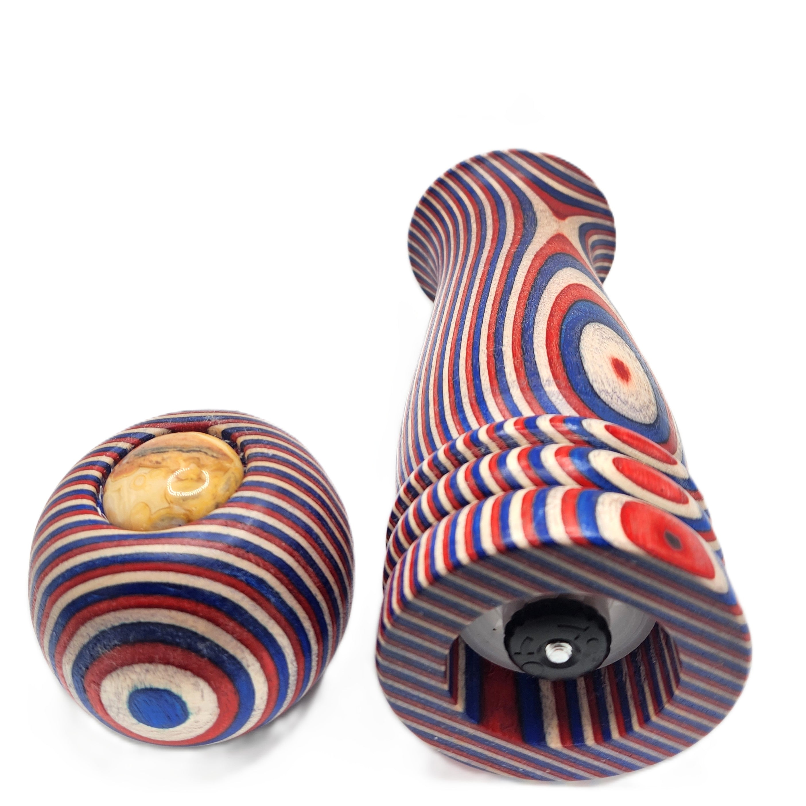 9 inch Handmade Pepper Mill in Birch ceramic for salt or fresh pepper.  Adjustable grind